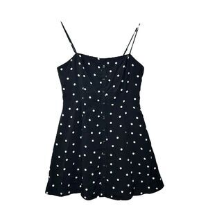 NEW Forever 21 Mini Dress Size Large Black and White Polka Dots Spaghetti Straps
